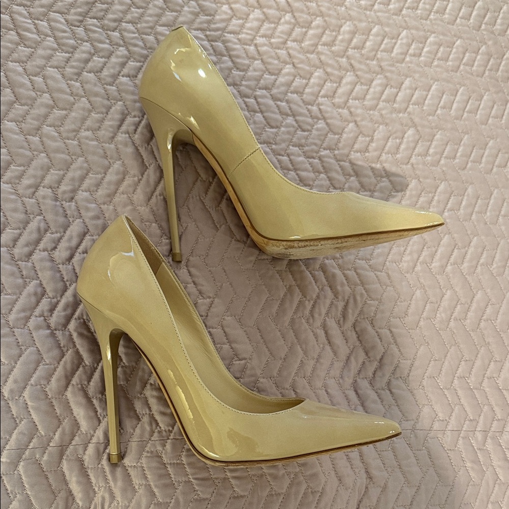 Jimmy Choo Elegant Tan Stiletto Heels 38.5